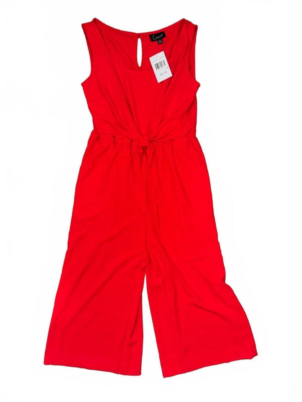 Women’s Connected Apparel Red Romper With Front Tie Size 4P New With Tags